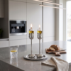 Silver and Gold Coated Tea Light Candle Holders with Open Petal Flower