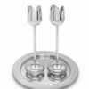 Sparkling Shiny Finish Metal Tulip Shape Candle Holders With Tray (Copy)