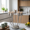 Shine Silver Tulip Candelabra From Aluminum That Non-Tarnish