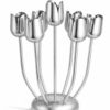 Shine Silver Tulip Candelabra From Aluminum That Non-Tarnish