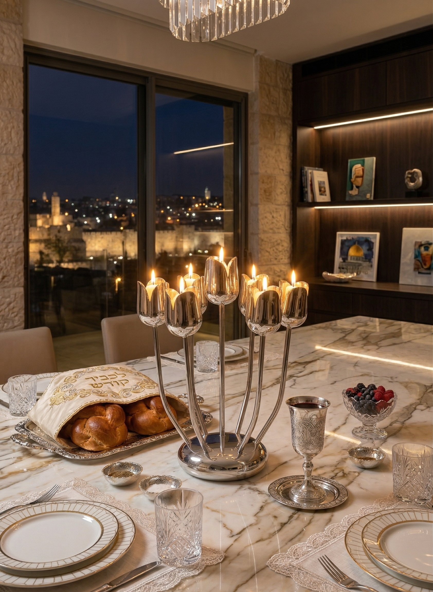 Shine Silver Tulip Candelabra From Aluminum That Non-Tarnish