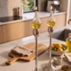 Contemporary Tall Pure Silver Pillar Tulip Candlesticks for Tealights