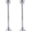 Contemporary Tall Pure Silver Pillar Tulip Candlesticks for Tealights