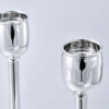 Contemporary Tall Pure Silver Pillar Tulip Candlesticks for Tealights