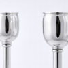 Contemporary Tall Pure Silver Pillar Tulip Candlesticks for Tealights