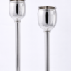 Contemporary Tall Pure Silver Pillar Tulip Candlesticks for Tealights