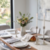 Contemporary Tall Pure Silver Pillar Tulip Candlesticks for Tealights