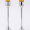 Contemporary Tall Pure Silver Pillar Tulip Candlesticks for Tealights