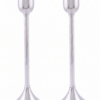 Contemporary Tall Pure Silver Pillar Tulip Candlesticks for Tealights