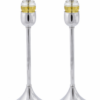 Contemporary Tall Pure Silver Pillar Tulip Candlesticks for Tealights