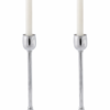 Contemporary Tall Pure Silver Pillar Tulip Candlesticks for Tealights
