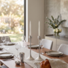 Contemporary Tall Pure Silver Pillar Tulip Candlesticks for Tealights