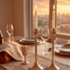 Contemporary Tall Pure Silver Pillar Tulip Candlesticks for Tealights
