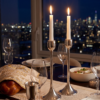 Contemporary Tall Pure Silver Pillar Tulip Candlesticks for Tealights