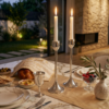 Contemporary Tall Pure Silver Pillar Tulip Candlesticks for Tealights