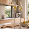 Contemporary Tall Pure Silver Pillar Tulip Candlesticks for Tealights
