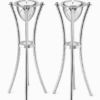 Tall Minimalist Airy Frame Candlesticks with Floating Silver Holders