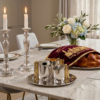 Modern Sterling Silver Conical Havdalah Set With Spheres