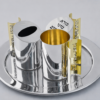 Modern Sterling Silver Conical Havdalah Set With Spheres