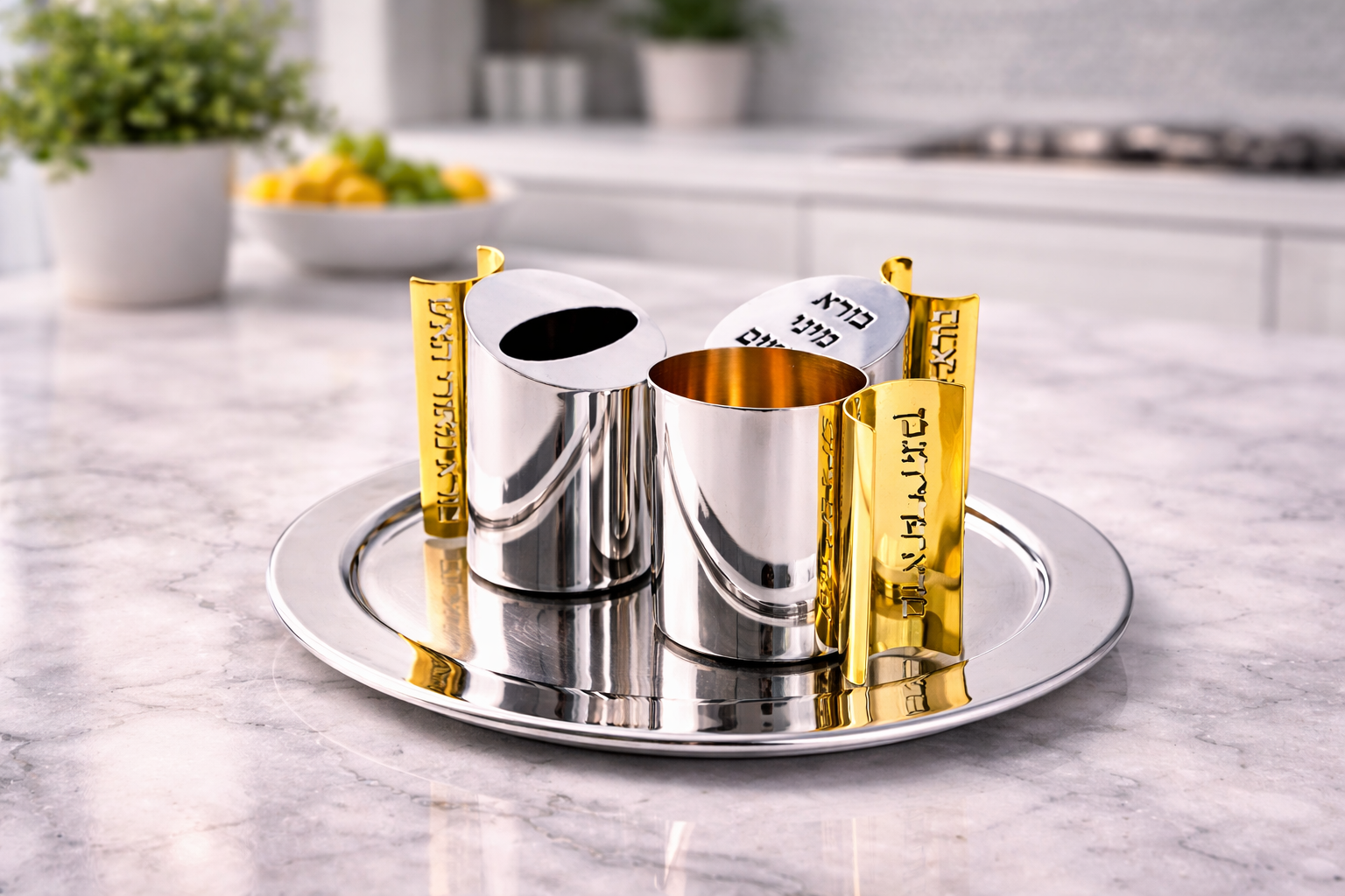 Modern Sterling Silver Conical Havdalah Set With Spheres