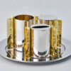 Slanted-Top Modern Sterling Silver Havdalah Set with Arch Handles