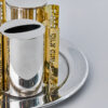 Slanted-Top Modern Sterling Silver Havdalah Set with Arch Handles