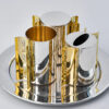 Slanted-Top Modern Sterling Silver Havdalah Set with Arch Handles