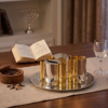 Slanted-Top Modern Sterling Silver Havdalah Set with Arch Handles