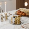 Slanted-Top Modern Sterling Silver Havdalah Set with Arch Handles