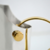 Modern Hand Cut Out Sterling Silver and Brass Mayim Achronim Set