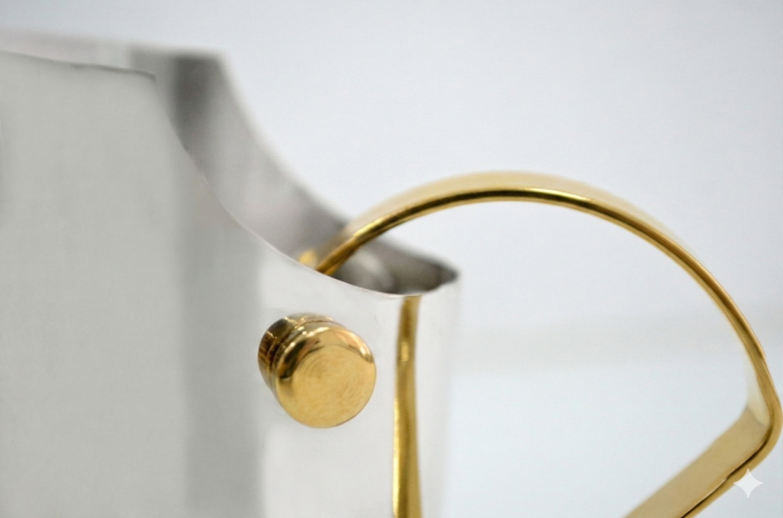 Modern Hand Cut Out Sterling Silver and Brass Mayim Achronim Set