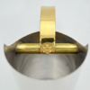 Modern Hand Cut Out Sterling Silver and Brass Mayim Achronim Set