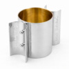 Sterling Silver Netilat Yadayim Semicircular Gold Blessing Handles