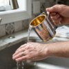 Contemporary Two-Tone Sterling Silver Washing Cup Parallel Handles