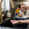 Contemporary Two-Tone Sterling Silver Washing Cup Parallel Handles