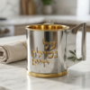 Contemporary Two-Tone Sterling Silver Washing Cup Parallel Handles