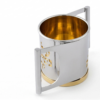 Opposing Handles Sterling Silver and Gold Brass Washing Cup