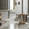 Opposing Handles Sterling Silver and Gold Brass Washing Cup