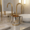 Opposing Handles Sterling Silver and Gold Brass Washing Cup