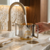 Opposing Handles Sterling Silver and Gold Brass Washing Cup