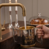 Opposing Handles Sterling Silver and Gold Brass Washing Cup
