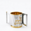 Opposing Handles Sterling Silver and Gold Brass Washing Cup