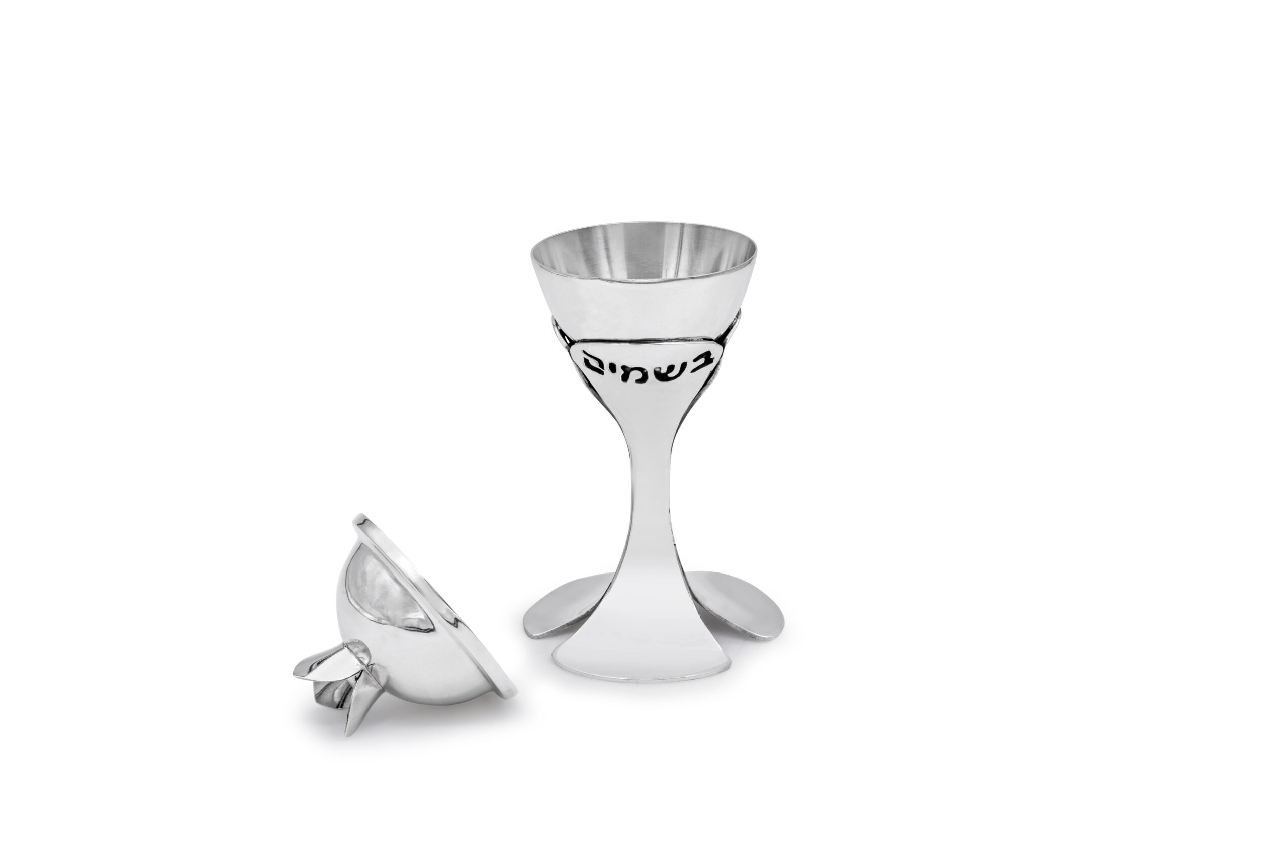 Contemporary Sterling Silver Floral Havdalah Set with Petals