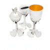 Contemporary Sterling Silver Floral Havdalah Set with Petals