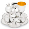 Unique Handcrafted Six Petal Sterling Silver Multi Purpose Tray