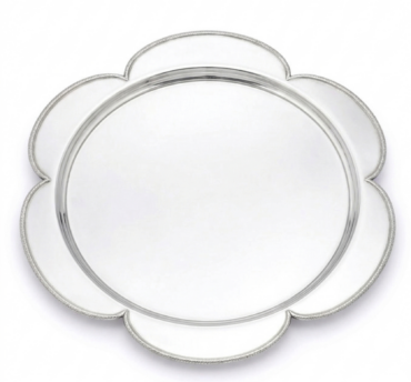 Unique Handcrafted Six Petal Sterling Silver Multi Purpose Tray