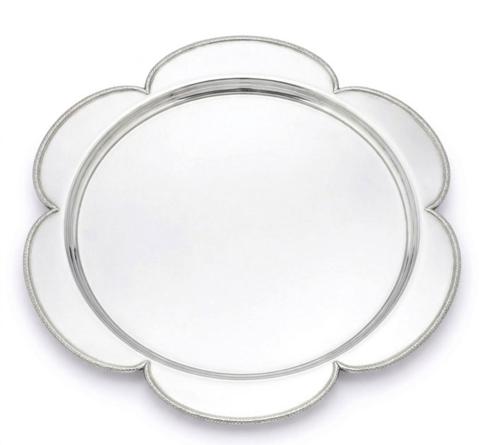 Unique Handcrafted Six Petal Sterling Silver Multi Purpose Tray