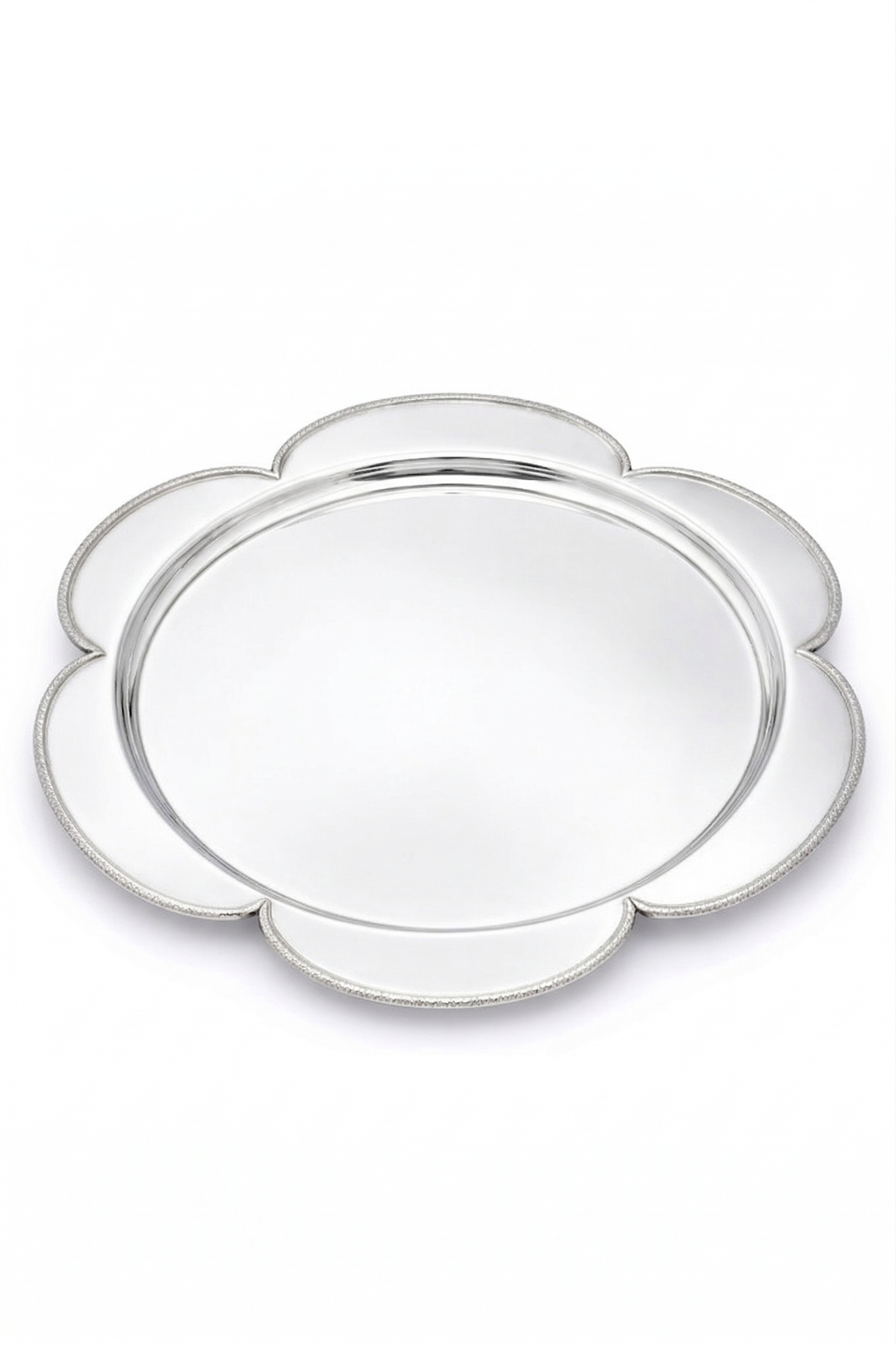 Unique Handcrafted Six Petal Sterling Silver Multi Purpose Tray