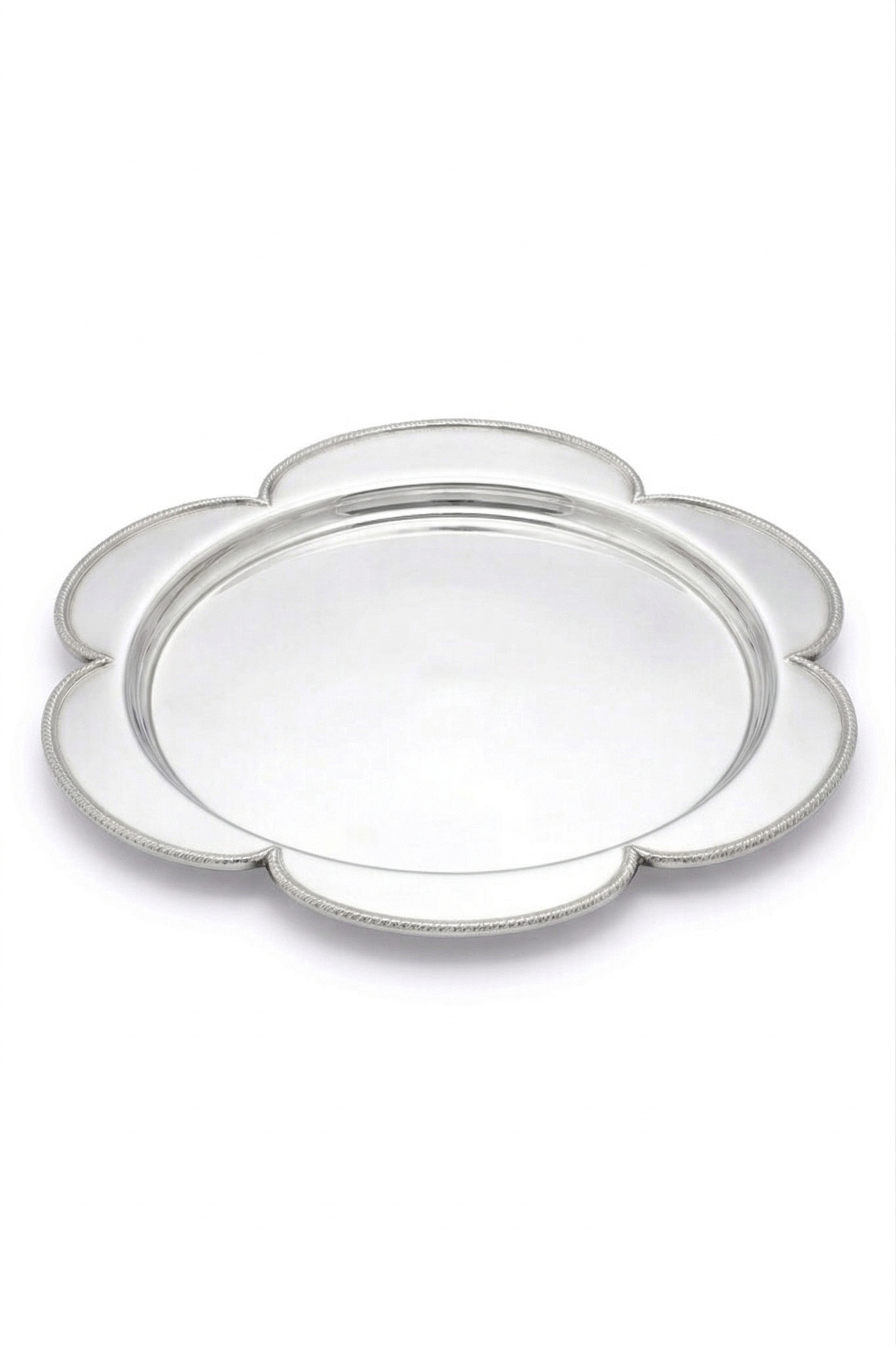 Unique Handcrafted Six Petal Sterling Silver Multi Purpose Tray