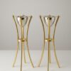 Tall Minimalist Airy Frame Candlesticks with Floating Silver Holders